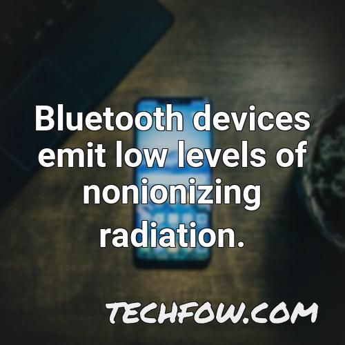 bluetooth devices emit low levels of nonionizing radiation