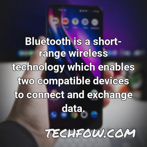 bluetooth is a short range wireless technology which enables two compatible devices to connect and exchange data
