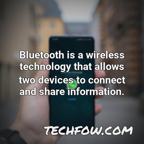 bluetooth is a wireless technology that allows two devices to connect and share information 2