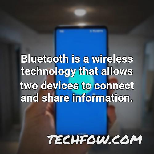 bluetooth is a wireless technology that allows two devices to connect and share information 3