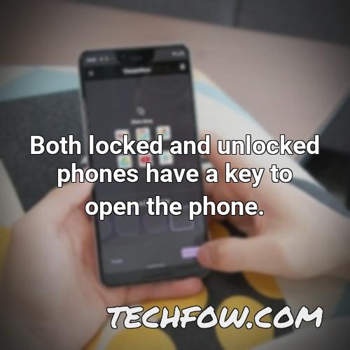 both locked and unlocked phones have a key to open the phone