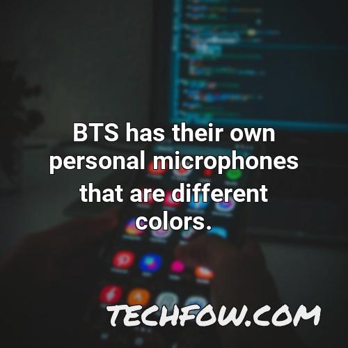 bts has their own personal microphones that are different colors