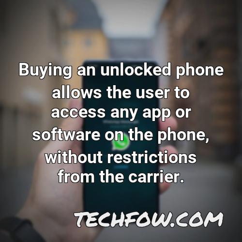 buying an unlocked phone allows the user to access any app or software on the phone without restrictions from the carrier
