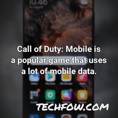 call of duty mobile is a popular game that uses a lot of mobile data