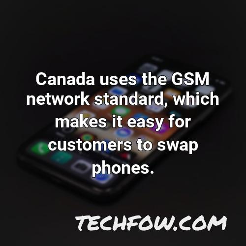 canada uses the gsm network standard which makes it easy for customers to swap phones