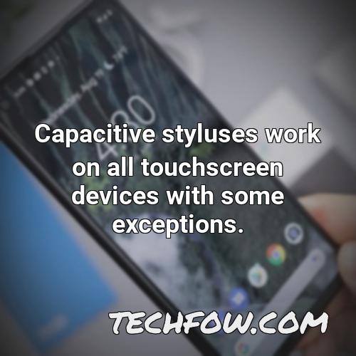 capacitive styluses work on all touchscreen devices with some