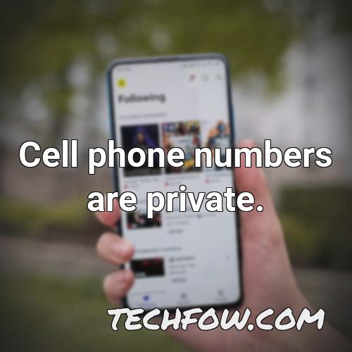 cell phone numbers are private