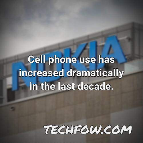 cell phone use has increased dramatically in the last decade