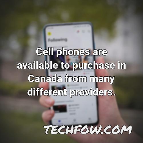 cell phones are available to purchase in canada from many different providers