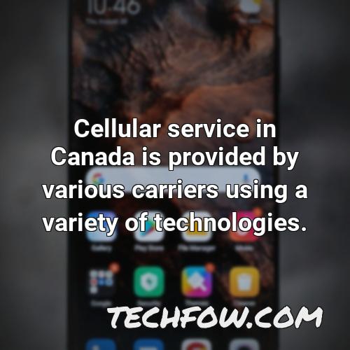 cellular service in canada is provided by various carriers using a variety of technologies