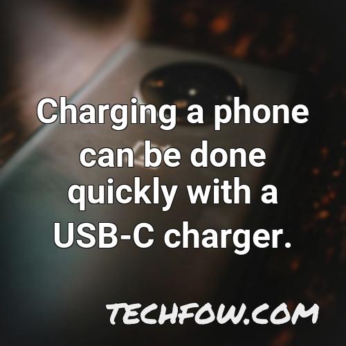 charging a phone can be done quickly with a usb c charger