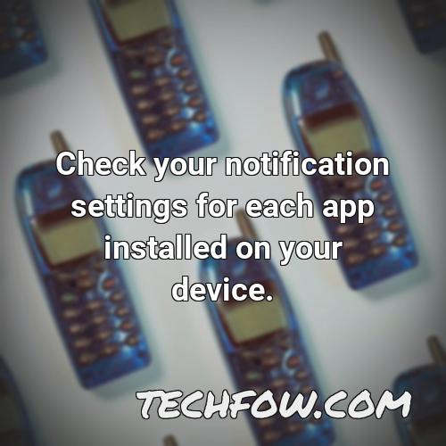 check your notification settings for each app installed on your device