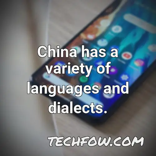 china has a variety of languages and dialects