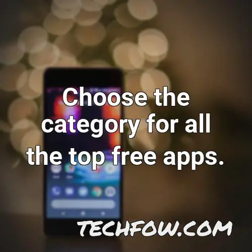 choose the category for all the top free apps
