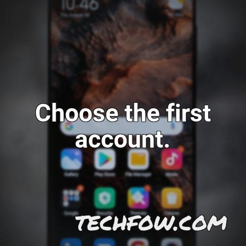 choose the first account