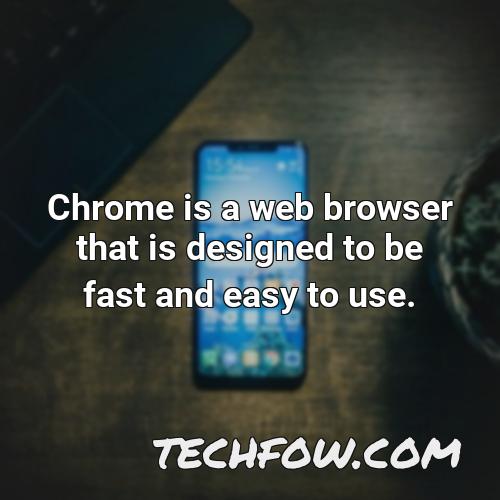 chrome is a web browser that is designed to be fast and easy to use