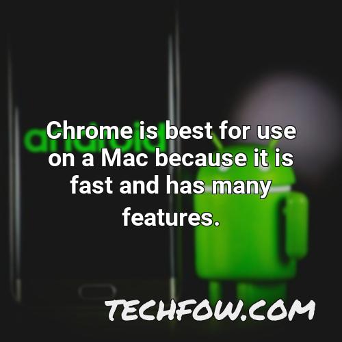 chrome is best for use on a mac because it is fast and has many features