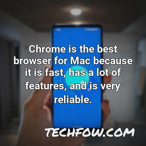 chrome is the best browser for mac because it is fast has a lot of features and is very reliable