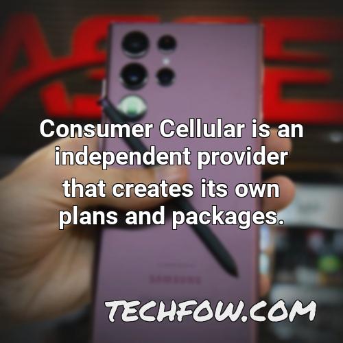 consumer cellular is an independent provider that creates its own plans and packages 1