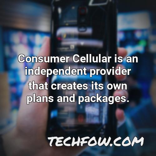 consumer cellular is an independent provider that creates its own plans and packages 2