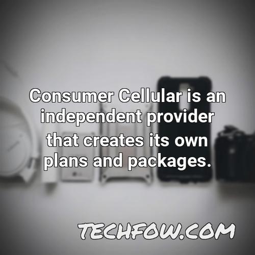 consumer cellular is an independent provider that creates its own plans and packages