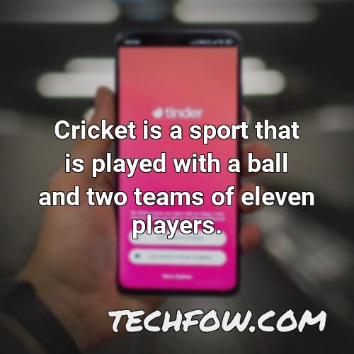 cricket is a sport that is played with a ball and two teams of eleven players