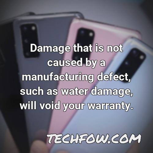 damage that is not caused by a manufacturing defect such as water damage will void your warranty