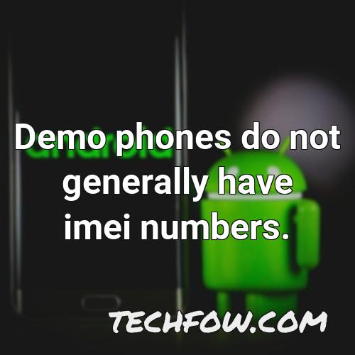 demo phones do not generally have imei numbers