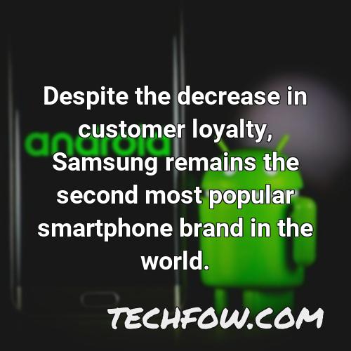 despite the decrease in customer loyalty samsung remains the second most popular smartphone brand in the world