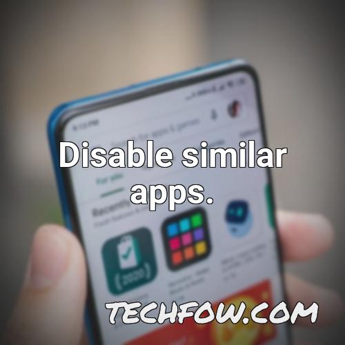 disable similar apps 1