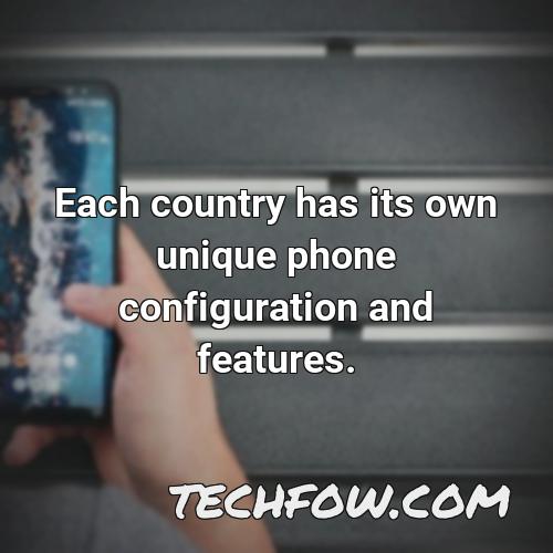 each country has its own unique phone configuration and features