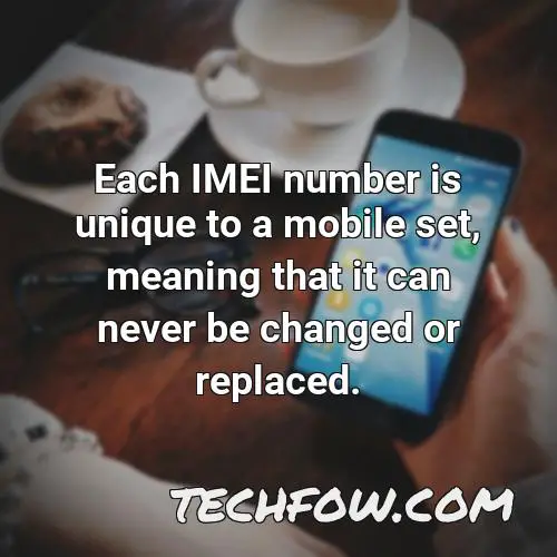 each imei number is unique to a mobile set meaning that it can never be changed or replaced
