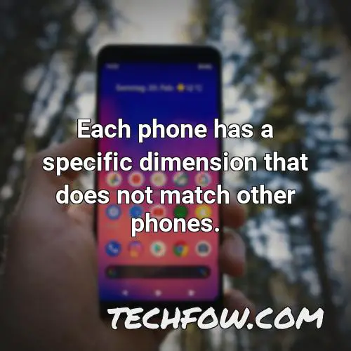 each phone has a specific dimension that does not match other phones