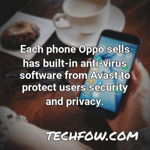 each phone oppo sells has built in anti virus software from avast to protect users security and privacy