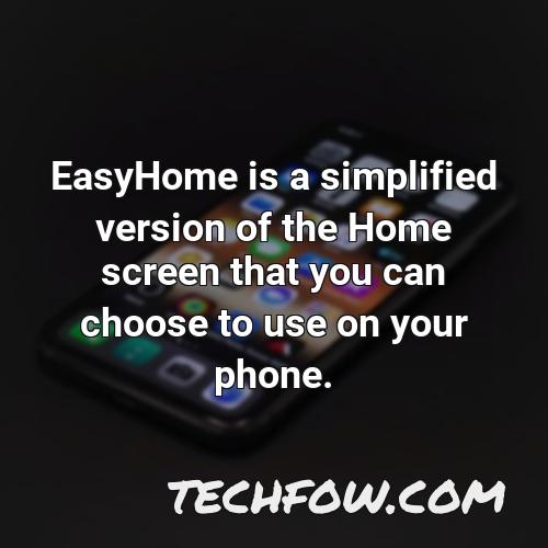 easyhome is a simplified version of the home screen that you can choose to use on your phone