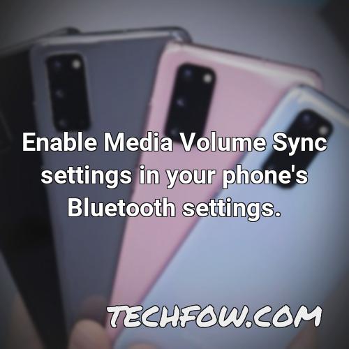 enable media volume sync settings in your phone s bluetooth settings