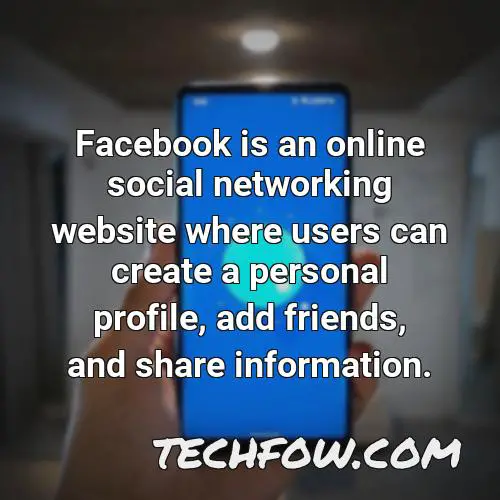 facebook is an online social networking website where users can create a personal profile add friends and share information