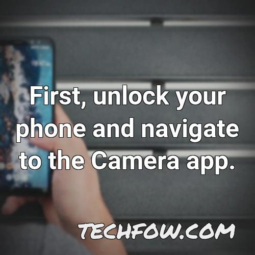 first unlock your phone and navigate to the camera app