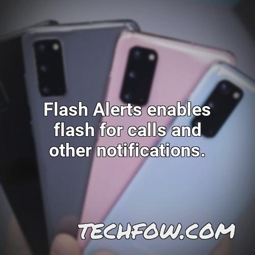 flash alerts enables flash for calls and other notifications