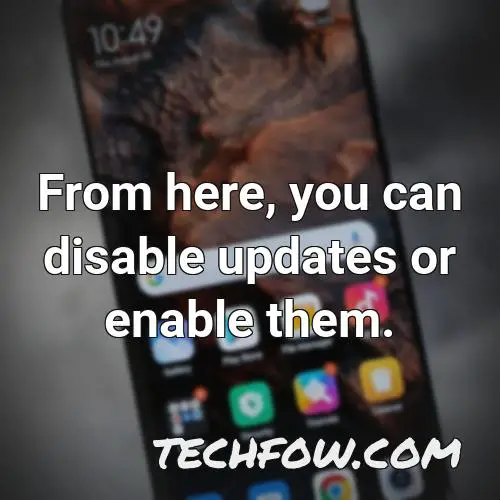 from here you can disable updates or enable them