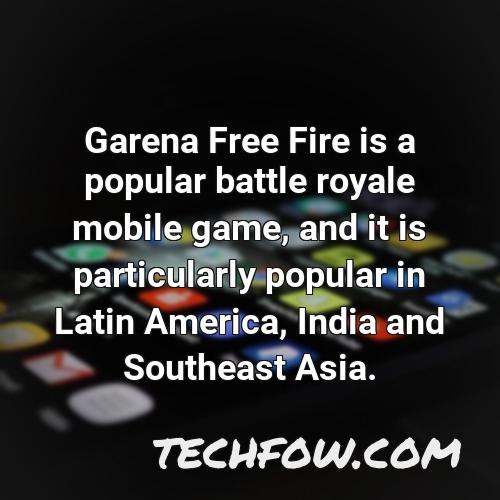 garena free fire is a popular battle royale mobile game and it is particularly popular in latin america india and southeast asia