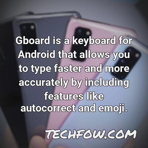 gboard is a keyboard for android that allows you to type faster and more accurately by including features like autocorrect and emoji