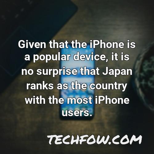given that the iphone is a popular device it is no surprise that japan ranks as the country with the most iphone users
