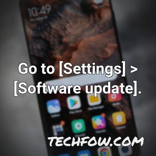 go to settings software update