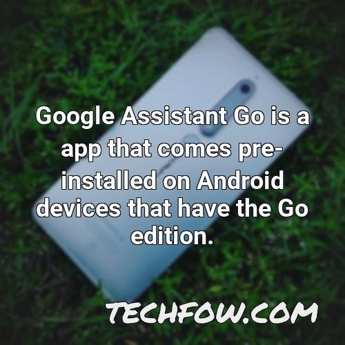 google assistant go is a app that comes pre installed on android devices that have the go edition