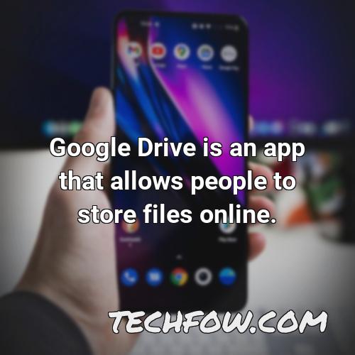 google drive is an app that allows people to store files online
