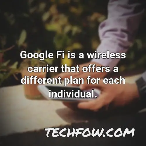 google fi is a wireless carrier that offers a different plan for each individual