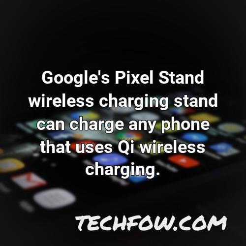 google s pixel stand wireless charging stand can charge any phone that uses qi wireless charging