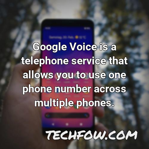google voice is a telephone service that allows you to use one phone number across multiple phones