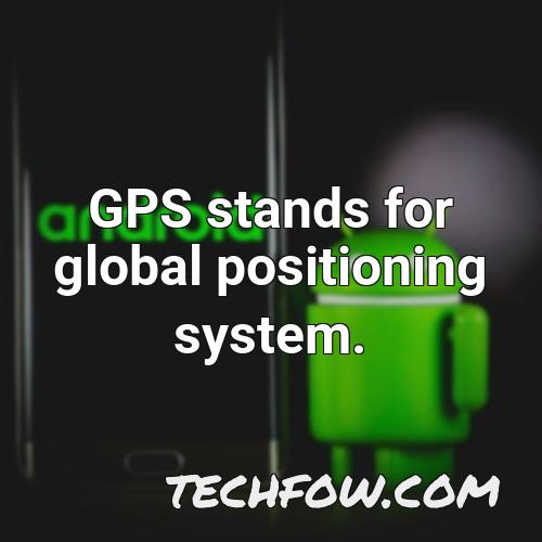 gps stands for global positioning system